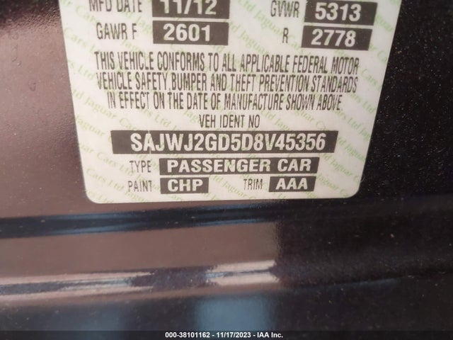 2013 JAGUAR XJ SAJWJ2GD5D8V45356 Photo 8