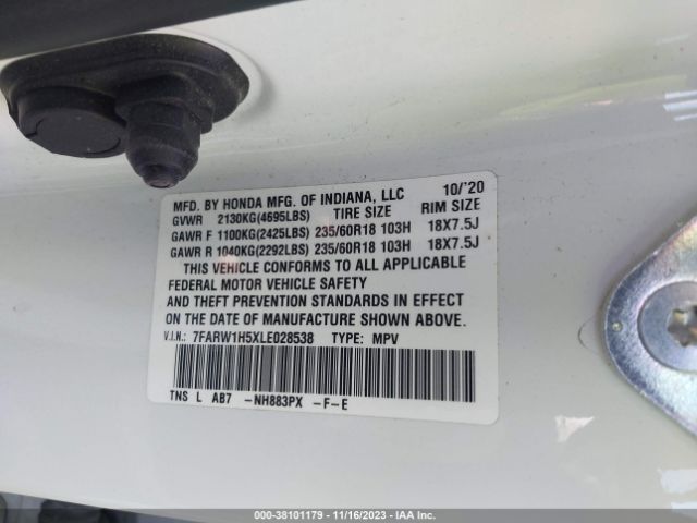 7FARW1H5XLE028538 Honda Cr-v 2wd Ex