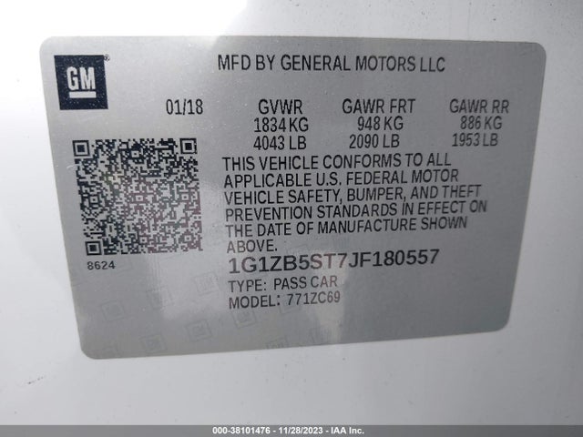 Chevrolet Malibu 1ls 2018 1G1ZB5ST7JF180557 Image 9