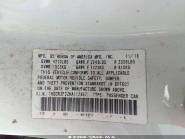 1HGCR2F32HA112967 Honda ACCORD LX