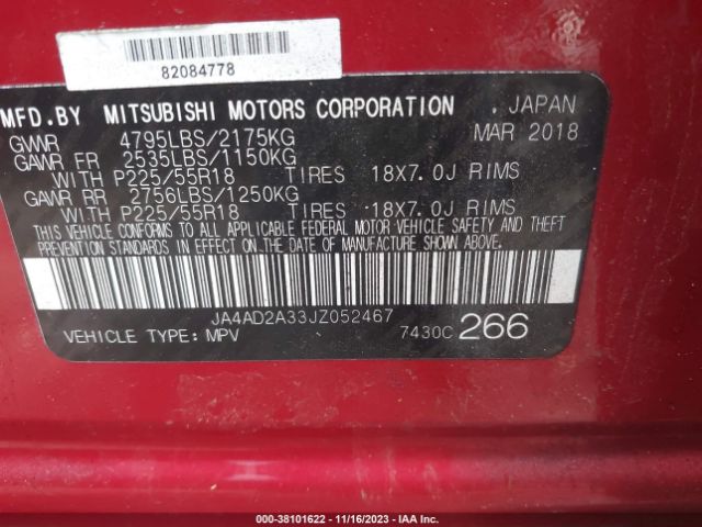 JA4AD2A33JZ052467 Mitsubishi Outlander Es
