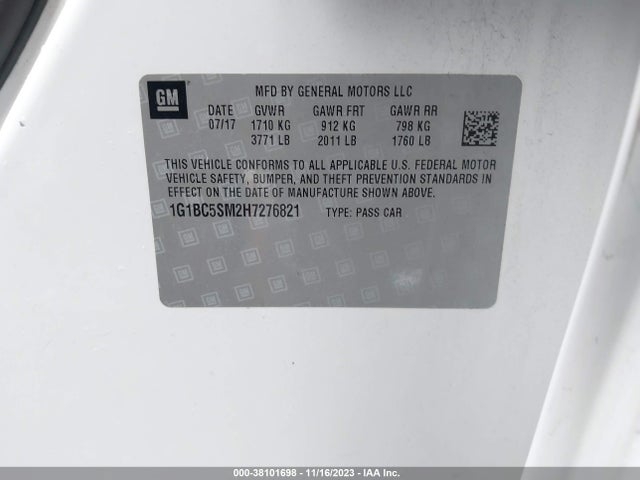 Chevrolet Cruze Ls Auto 2017 1G1BC5SM2H7276821 Image 9