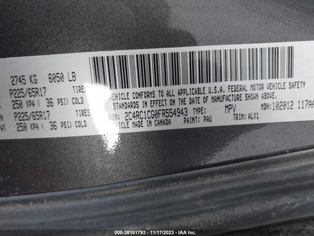 2C4RC1CG0FR554943 Chrysler Town & Country Touring-l
