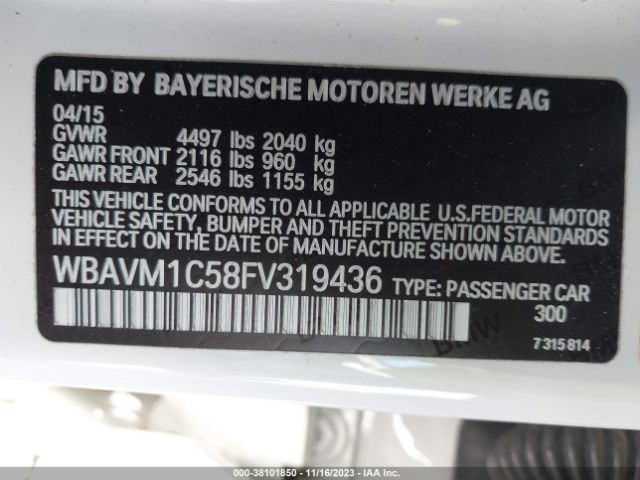 WBAVM1C58FV319436 BMW X1 Sdrive28i