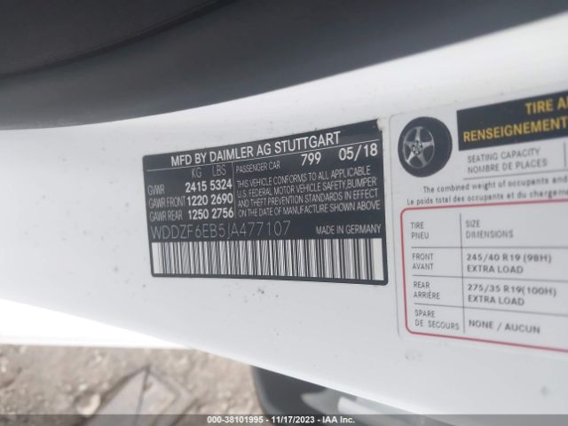 2018 MERCEDES-BENZ E-CLASS WDDZF6EB5JA477107 Photo 8