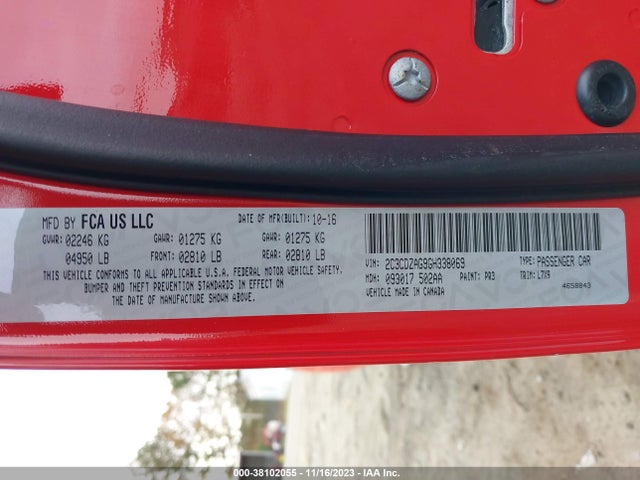 Dodge Challenger Sxt 2016 2C3CDZAG9GH338069 Image 9