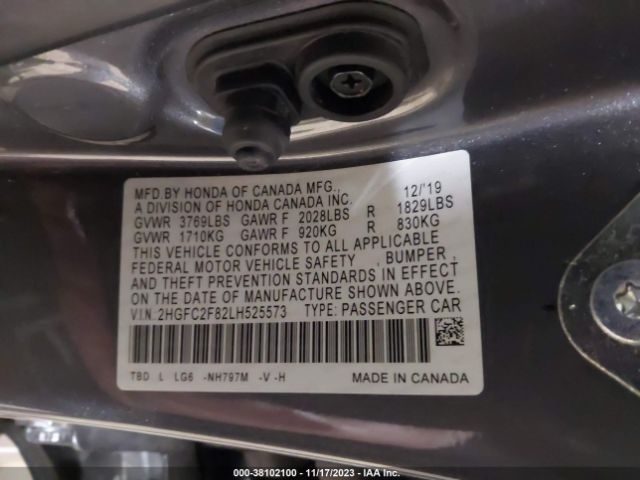2HGFC2F82LH525573 Honda Civic Sport