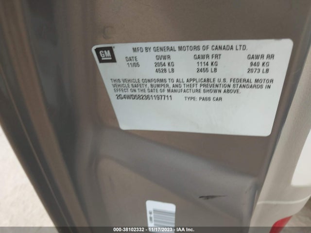 2006 BUICK LACROSSE CXL VIN: 2G4WD582361197711