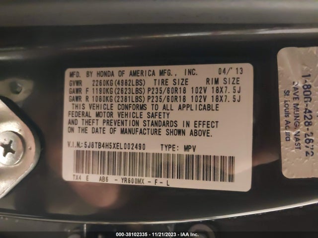 Acura RDX 2014 5J8TB4H5XEL002490 Image 9
