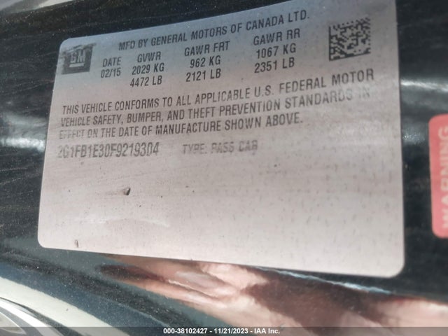 Chevrolet Camaro 2ls 2015 2G1FB1E30F9219304 Image 9