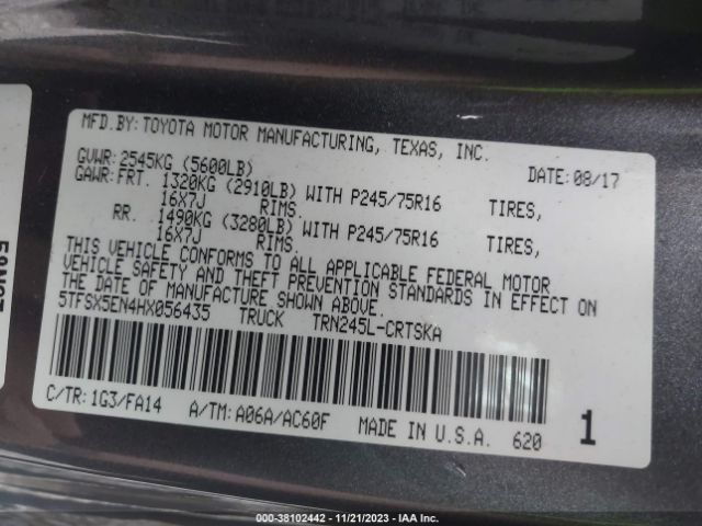 5TFSX5EN4HX056435 Toyota Tacoma Sr