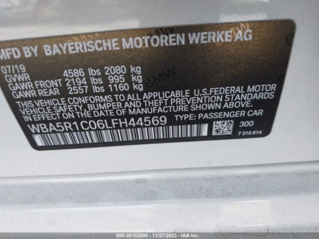WBA5R1C06LFH44569 BMW 3 Series 330i