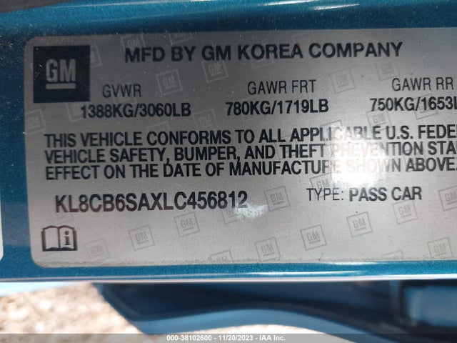 Chevrolet Spark Fwd Ls Automatic 2020 KL8CB6SAXLC456812 Image 9