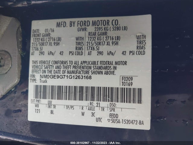 Ford Transit Connect Titanium 2016 NM0GE9G71G1263168 Image 9