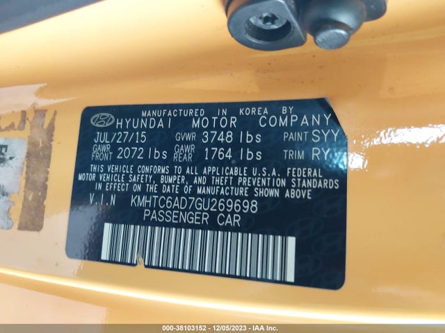 Hyundai Veloster 2016 KMHTC6AD7GU269698 Image 9