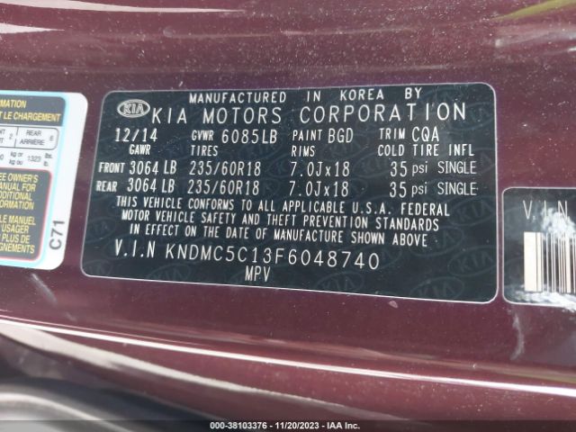 KNDMC5C13F6048740 KIA SEDONA EX