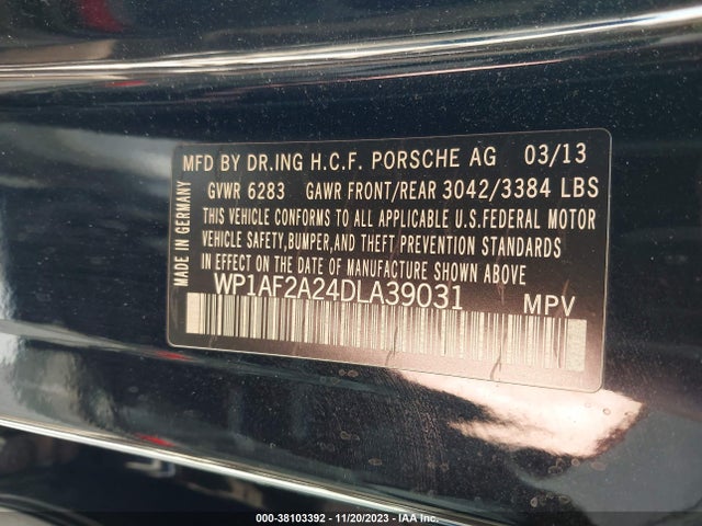 2013 PORSCHE CAYENNE WP1AF2A24DLA39031 Photo 8