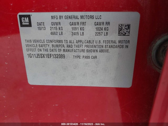 Chevrolet MALIBU LTZ 2014 1G11J5SX1EF132089 Image 9