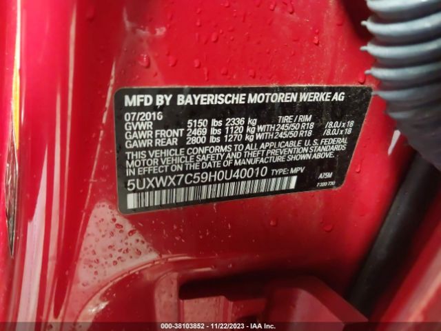5UXWX7C59H0U40010 BMW X3 Xdrive35i