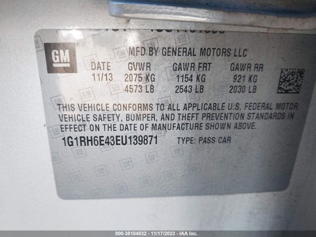 Chevrolet Volt 2014 1G1RH6E43EU139871 Image 9