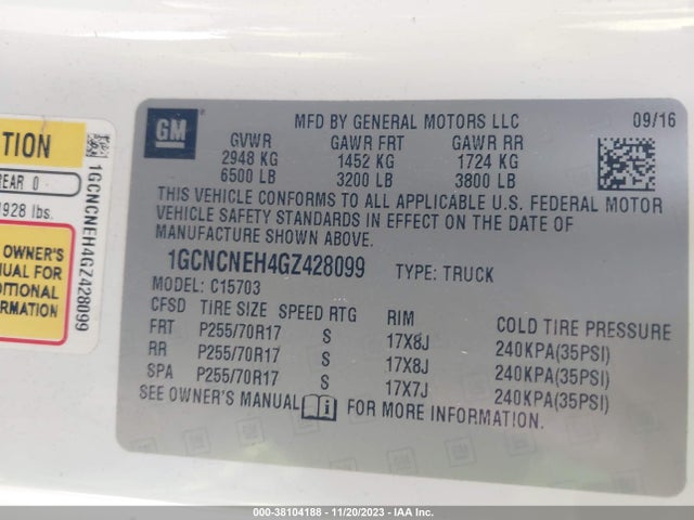Chevrolet Silverado 1500 Wt 2016 1GCNCNEH4GZ428099 Image 9
