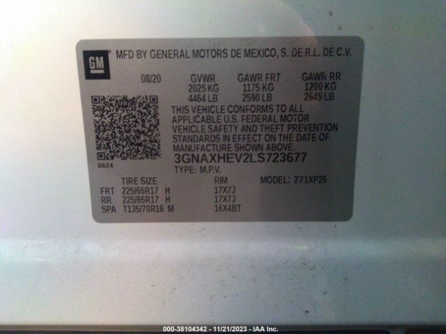 2020 CHEVROLET EQUINOX 3GNAXHEV2LS723677 Photo 8