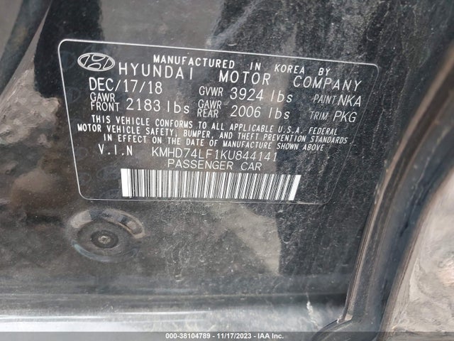 Hyundai ELANTRA SE 2019 KMHD74LF1KU844141 Image 9