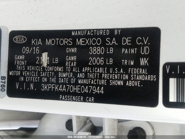 KIA FORTE LX 2017 3KPFK4A70HE047944 Image 9