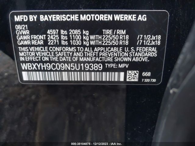 WBXYH9C09N5U19389 BMW X2 Sdrive28i