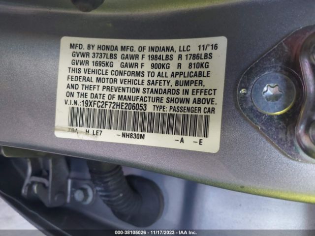 19XFC2F72HE206053 Honda Civic Sedan Ex