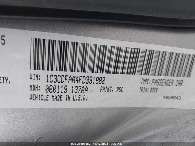 Dodge DART SE 2015 1C3CDFAA4FD391882 Image 9