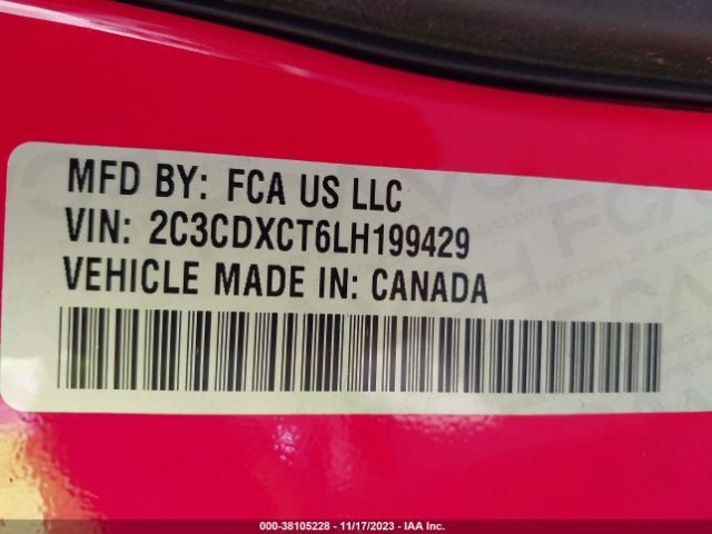 2C3CDXCT6LH199429 Dodge Charger R/t Rwd