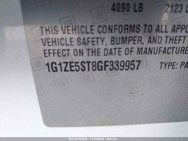Chevrolet MALIBU 1LT 2016 1G1ZE5ST8GF339957 Image 9