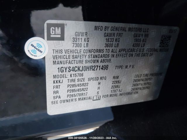 1GYS4CKJ0HR271498 Cadillac Escalade Premium Luxury