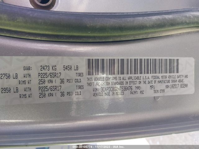 3C4PDCBG2HT536476 Dodge Journey Sxt