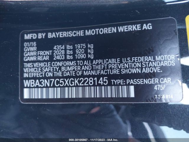 WBA3N7C5XGK228145 BMW 428i