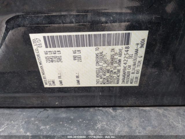 1N4AA6AP8HC422548 Nissan Maxima Platinum