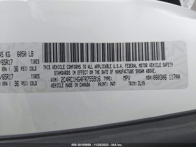 2C4RC1HG4FR755916 Chrysler Town & Country S