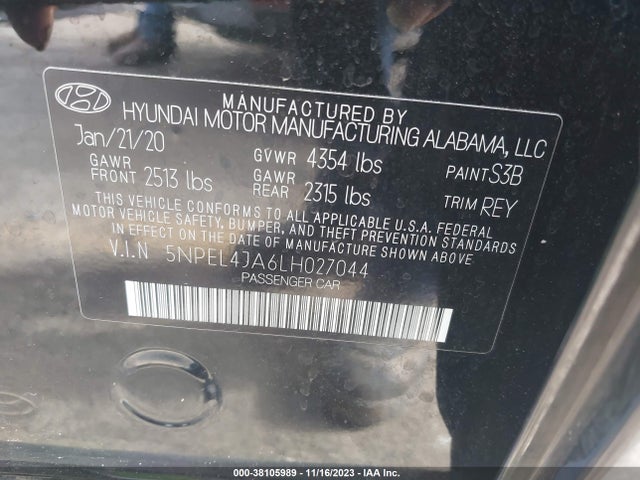 Hyundai SONATA SEL 2020 5NPEL4JA6LH027044 Image 9