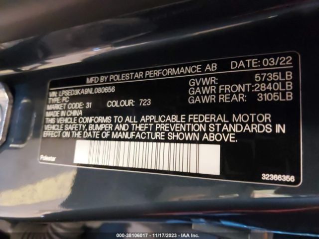 2022 POLESTAR 2 LPSED3KA9NL080656 Photo 8