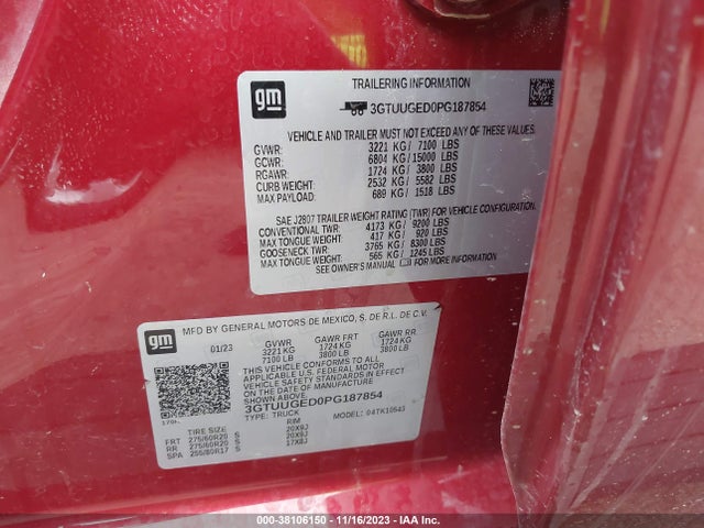 GMC Sierra 1500 4wd  Short Box Denali 2023 3GTUUGED0PG187854 Image 9