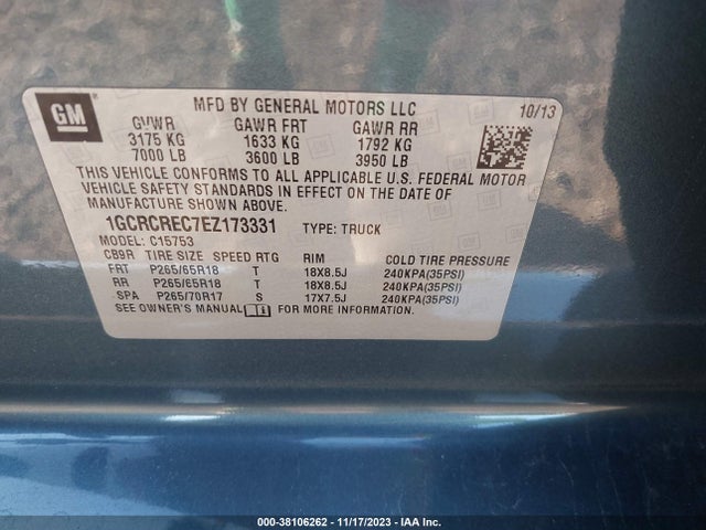 Chevrolet Silverado 1500 1lt 2014 1GCRCREC7EZ173331 Image 9