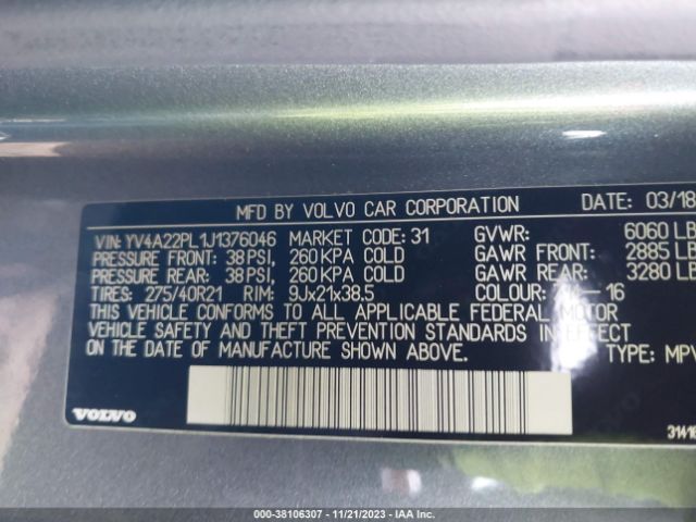 2018 VOLVO XC90 YV4A22PL1J1376046 Photo 8