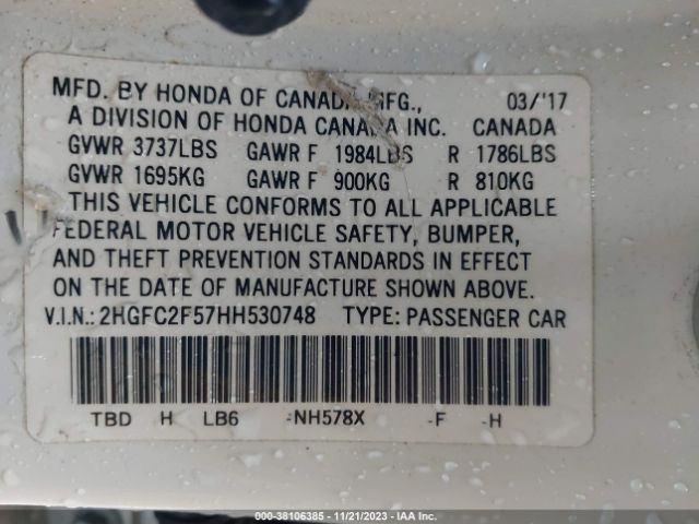 2HGFC2F57HH530748 Honda Civic Lx