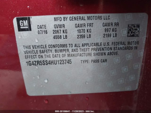 1G4ZR5SS4HU123745 Buick Lacrosse Premium