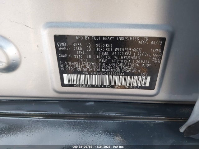 4S4BRBNC4E3201544 Subaru Outback 2.5i Limited