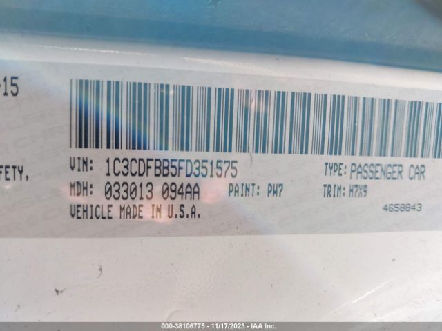 1C3CDFBB5FD351575 Dodge DART SXT