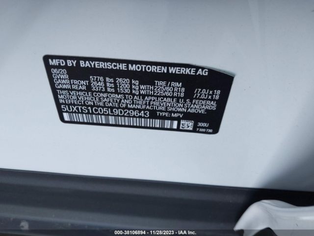 5UXTS1C05L9D29643 BMW X3 Xdrive30e