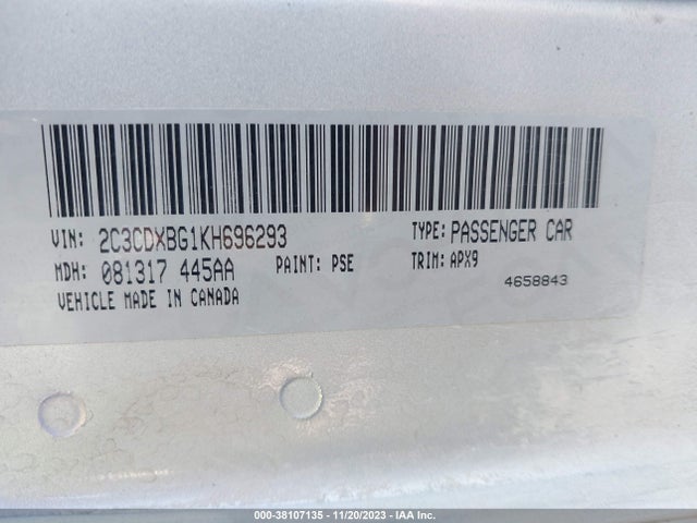 Dodge Charger Sxt Rwd 2019 2C3CDXBG1KH696293 Image 9