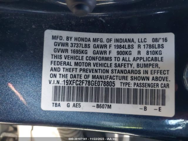 19XFC2F78GE078805 Honda CIVIC EX